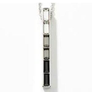 Touchstone Crystal by Swarovski Ombre Pitch Pendant in White, Grey and Black